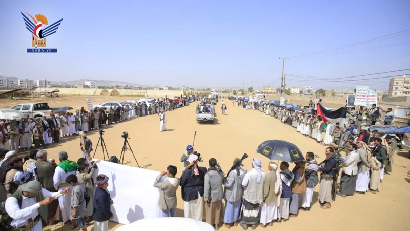 وقفات قبلية مسلحة بمديرية صعدة إعلاناً للنفير العام لإنهاء العدوان والحصار